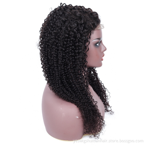 new arrival 2021 curly hair lace front wig vendor cheap price human hair 4x4 swiss lace closure wig with kinky curls large stock